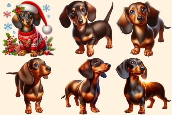 Dachshund PNG Clipart Collection - 28 PNG, Lovable puppy illustrations, Charming dog pet graphics, Commercial use, Digital download