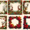 Christmas Frames PNG Clipart Collection - 30 PNG, Festive frame graphics, Holiday borders printable, Commercial use, Digital download