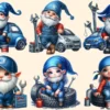 Mechanic Gnomes PNG Clipart Collection - 30 PNG, Cute gnome graphics, Car mechanic gnome printables, Commercial use, Digital download