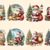 Santa Claus PNG Clipart Collection - 42 PNG, Christmas santa illustrations, Festive printables, Commercial use, Digital download