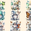 Butterfly Gnomes PNG Clipart Collection - 44 PNG, Gnome gardener graphics, Charming butterfly png, Commercial use, Digital download