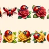 Ladybugs (P-2) PNG Clipart Collection - 54 PNG, Charming little bug illustrations, Lovable red insect art, Commercial use, Digital download