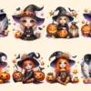 Halloween (P-2) PNG Clipart Collection - 38 PNG, Adorable halloween fun art, Trick or treat graphics, Commercial use, Digital download
