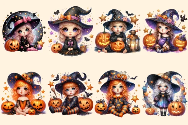 Halloween (P-2) PNG Clipart Collection - 38 PNG, Adorable halloween fun art, Trick or treat graphics, Commercial use, Digital download