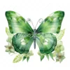 20 High-Quality Green Floral Butterfly Clipart - Butterfly digital watercolor JPG instant download for commercial use - Digital download