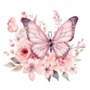 20 High-Quality Pink Floral Butterfly Clipart - Pink butterfly digital watercolor JPG instant download for commercial use - Digital download