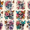 Floral Skulls PNG Clipart Collection - 50 PNG, Dark gothic illustrations, Floral skull printables, Commercial use, Digital download