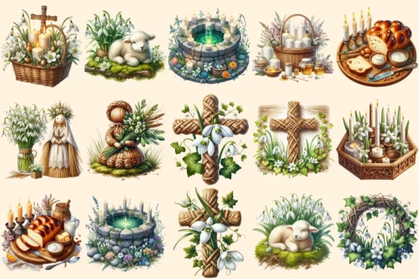 Imbolc Celebrations PNG Clipart Collection - 74 PNG, Seasonal celebration graphics, Pagan printables, Commercial use, Digital download