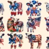 4th of July Cows PNG Clipart Collection - 55 PNG, American pride calf graphics, Cow printables, Commercial use, Digital download
