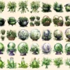 Herbal Witches Watercolor Clipart Bundle - 310+ transparent PNG, Whimsical fantasy graphics, Enchanted png, Commercial use, Digital download