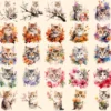 Flower Cats Watercolor Clipart Bundle - 223+ transparent PNG, Charming kitten graphics, Fantasy kitten art, Commercial use, Digital download
