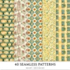 Venetian Summer Seamless Patterns, Italy travel JPEG, Vine leaves pattern, Citrus, Summer beach repeating pattern, Digital scrapbook paper