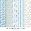 Modern Alice Seamless Patterns, Fairytale alice JPEG, Cottagecore pattern, Rabbit, Fantasy, Roses repeating pattern, Digital scrapbook paper