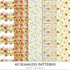 Italian Vibes Seamless Patterns, Mediterranean summer JPEG, Lemon motifs pattern, Italian tiles repeating pattern, Digital scrapbook paper