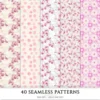 Orchid Resort Seamless Patterns, Summertime JPEG, Wellness spa pattern, Pebble, Shell, Orchid repeating pattern, Digital scrapbook paper