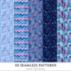 Aurora Aesthetics Seamless Patterns, Northern Lights JPEG, Snowflake pattern, Winter, Polar Night repeating pattern, Digital scrapbook paper