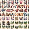Bikers Watercolor Clipart Bundle - 480+ transparent PNG, Road warrior enthusiast illustrations, Motorbike, Commercial use, Digital download