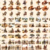 Cowboy Watercolor Clipart Bundle - 650+ transparent PNG, Frontier cowboy illustrations, Wild west rodeo, Commercial use, Digital download