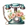 20 High-Quality Antique Floral Telephones Clipart - Telephone digital watercolor JPG instant download for commercial use - Digital download