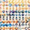Space Watercolor Clipart Bundle - 840+ transparent PNG, Stellar galaxy illustrations, Celestial space png, Commercial use, Digital downloadv