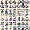 Navy Christmas Watercolor Clipart Bundle - 510+ transparent PNG, Festive decor graphics, Blue holiday png, Commercial use, Digital download