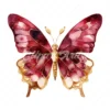 20 High-Quality Gold Wine Butterfly Clipart - Wine butterfly digital watercolor JPG instant download for commercial use - Digital download