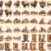 Ranch Watercolor Clipart Bundle - 374+ transparent PNG, Rustic homestead illustration, Western ranch art, Commercial use, Digital download