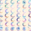 Heavenly Moons Watercolor Clipart Bundle - 389+ transparent PNG, Mystical night graphics, Ethereal moon art, Commercial use,Digital download