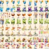 Alcoholic Drinks Watercolor Clipart Bundle - 690+ transparent PNG, Liquor cocktail illustrations, Drink png, Commercial use,Digital download