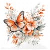 20 High-Quality Orange Silver Butterfly Clipart - Butterfly digital watercolor JPG instant download for commercial use - Digital download