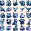 Celestial Animals Watercolor Clipart Bundle - 225+ transparent PNG, Cosmic animal graphics, Galactic art, Commercial use, Digital download