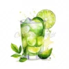 20 High-Quality Lime Cocktail Clipart - Lime cocktail digital watercolor JPG instant download for commercial use - Digital download