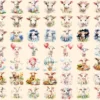 Lambs Watercolor Clipart Bundle - 432+ transparent PNG, Adorable farm illustrations, Cute lamb graphics, Commercial use, Digital download