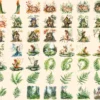 Whispering Woods Watercolor Clipart Bundle - 440+ transparent PNG, Mystical forest graphics, Enchanted art, Commercial use, Digital download