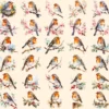 Robins Watercolor Clipart Bundle - 280+ transparent PNG, Delightful bird graphics, Adorable robin images, Commercial use, Digital download