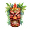 20 High-Quality Tiki Mask Clipart - Tiki mask digital watercolor JPG instant download for commercial use - Digital download