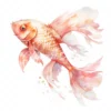 20 High-Quality Baby Pink Koi Fish Clipart - Koi fish digital watercolor JPG instant download for commercial use - Digital download