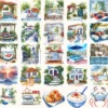 Puerto Rico Watercolor Clipart Set - 240+ transparent PNG, Summer island illustrations, Caribbean graphics, Commercial use, Digital download