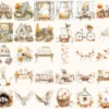 Lovely Autumn Watercolor Clipart Set - 250+ transparent PNG, Pumpkin season graphics, Girl with book images, Commercial use,Digital download