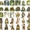 Gravemoss Witch Watercolor Clipart Set - 265+ transparent PNG, Mystic forest graphics, Witchy fantasy art, Commercial use, Digital download