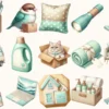 Moving Clipart Set - 110+ transparent PNG, New home illustrations, Interior decor graphics, Moving day art, Commercial use, Digital download