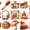 Autumn Enchantment Clipart Set - 120+ transparent PNG, Cozy autumn illustrations, Cottagecore fall images, Commercial use, Digital download
