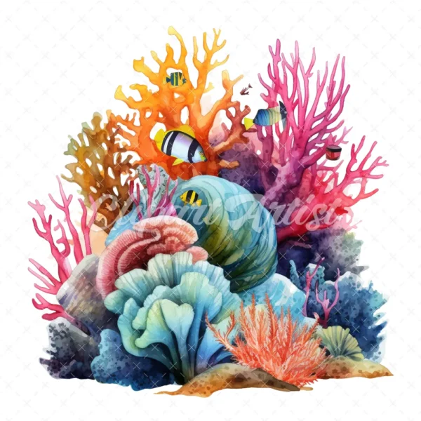 19 High-Quality Reef Clipart - Reef digital watercolor JPG instant download for commercial use - Digital download