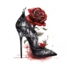 20 High-Quality Rose Gothic High Heels Clipart - Gothic heels digital watercolor JPG instant download for commercial use - Digital download
