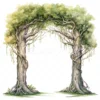 24 High-Quality Wedding Tree Arch Clipart - Tree arch digital watercolor JPG instant download for commercial use - Digital download