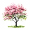 20 High-Quality Spring Trees Clipart - Spring trees digital watercolor JPG instant download for commercial use - Digital download