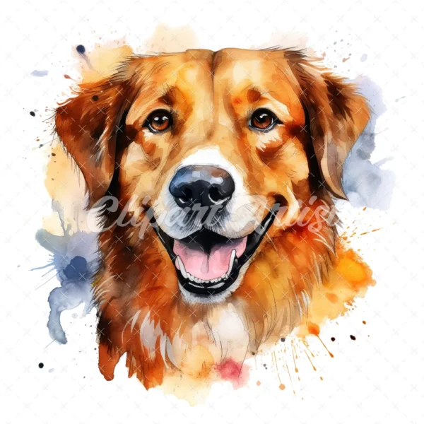 28 High-Quality Dogs Portrait Clipart - Dogs portrait digital watercolor JPG instant download for commercial use - Digital download