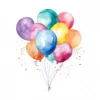 20 High-Quality Colorful Balloons Clipart - Colorful balloons digital watercolor JPG instant download for commercial use - Digital download
