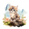 20 High-Quality Cute Kitten Clipart - Cute kitten digital watercolor JPG instant download for commercial use - Digital download