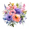 20 High-Quality Bouquet of Flowers Clipart - Bouquet of flower digital watercolor JPG instant download for commercial use - Digital download